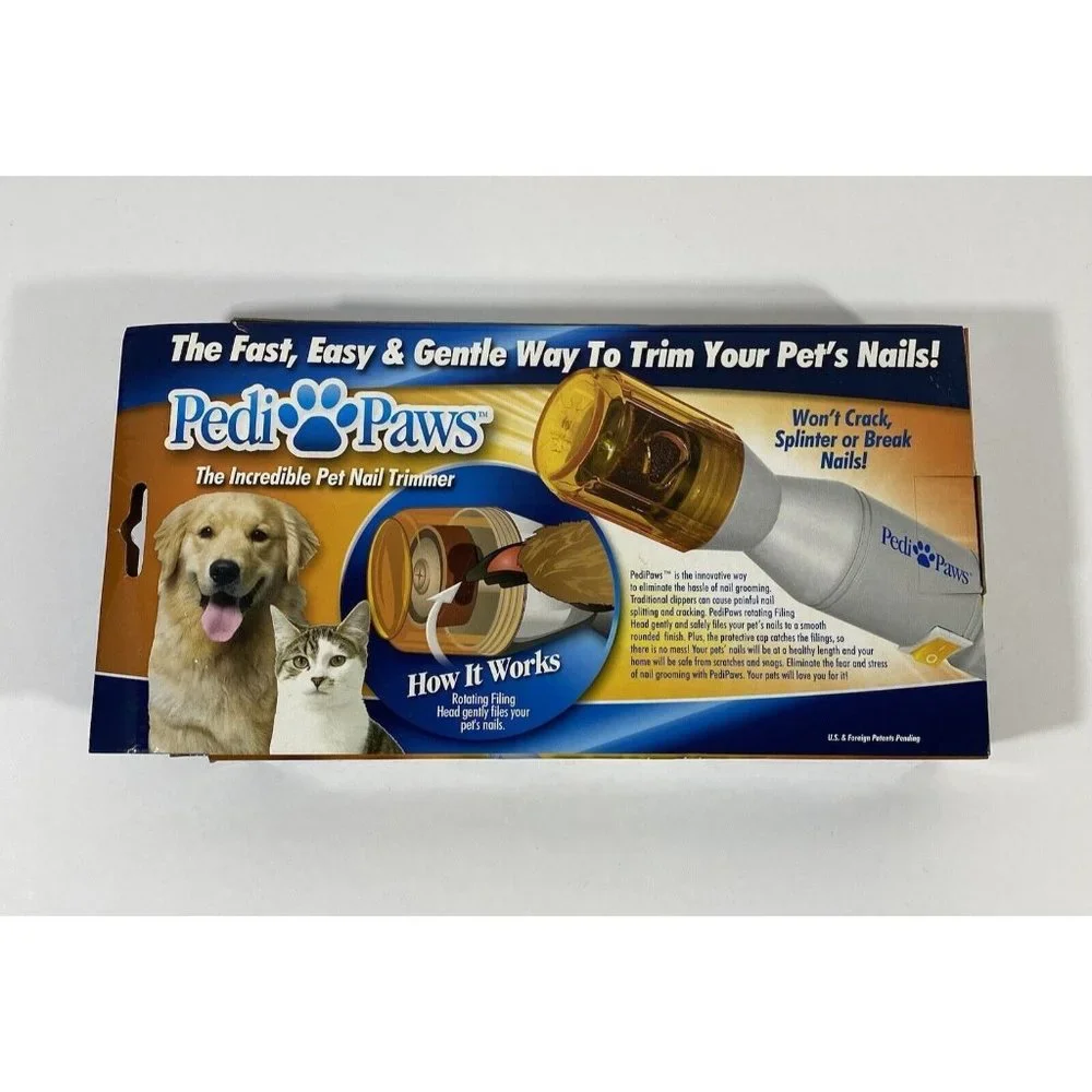 Pedi Paws Pet Nail Trimmer Grooming Tool Dogs Cats Pet PediPaws Battery Grinder